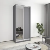 Шафа-купе дводверна Mebel Star Стандарт AL 110х60х240 см Антрацит (MBS-3736)