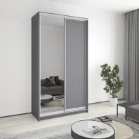Шкаф-купе двухдверный Mebel Star Стандарт AL 130х60х240 см Антрацит (MBS-3738)