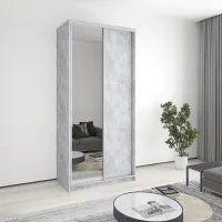 Шкаф-купе двухдверный Mebel Star Стандарт AL 110х60х240 см Бетон (MBS-3763) Шкаф-купе двухдверный Mebel Star Стандарт AL 110х60х240 см Бетон (MBS-3763)