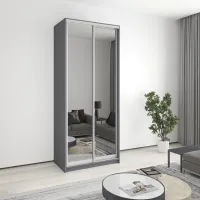 Шафа-купе дводверна Mebel Star Стандарт AL 100х45х240 см Антрацит (MBS-3798) Шафа-купе дводверна Mebel Star Стандарт AL 100х45х240 см Антрацит (MBS-3798)