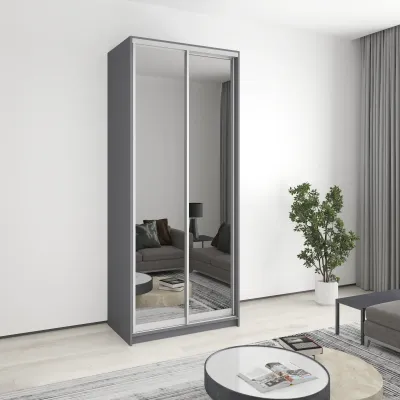 Шафа-купе дводверна Mebel Star Стандарт AL 100х45х240 см Антрацит (MBS-3798)