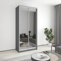 Шкаф-купе двухдверный Mebel Star Стандарт AL 110х45х240 см Антрацит (MBS-3799)