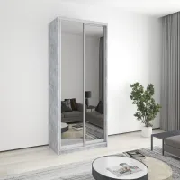 Шкаф-купе двухдверный Mebel Star Стандарт AL 100х45х240 см Бетон (MBS-3825)