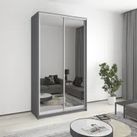 Шкаф-купе двухдверный Mebel Star Стандарт AL 130х60х240 см Антрацит (MBS-3864) Шкаф-купе двухдверный Mebel Star Стандарт AL 130х60х240 см Антрацит (MBS-3864)