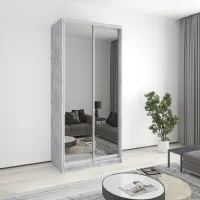 Шафа-купе дводверна Mebel Star Стандарт AL 110х60х240 см Бетон (MBS-3889)