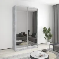Шафа-купе дводверна Mebel Star Стандарт AL 140х60х240 см Бетон (MBS-3892)