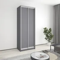 Шкаф-купе двухдверный Mebel Star Уни AL 90х45х240 см Антрацит (MBS-3920) Шкаф-купе двухдверный Mebel Star Уни AL 90х45х240 см Антрацит (MBS-3920)