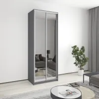 Шкаф-купе двухдверный Mebel Star Уни AL 90х45х240 см Антрацит (MBS-4004)