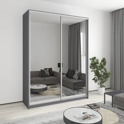 Шафа-купе дводверна Mebel Star Уни AL 180х45х240 см Антрацит (MBS-4006)