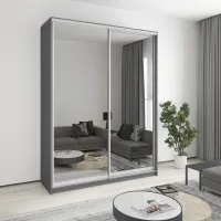 Шафа-купе дводверна Mebel Star Уни AL 180х60х240 см Антрацит (MBS-4009) Шафа-купе дводверна Mebel Star Уни AL 180х60х240 см Антрацит (MBS-4009)