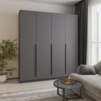 Шафа розпашна Mebel Star Оскар 200х52х220 см Антрацит (MBS-4730)
