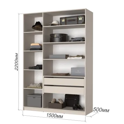 Шкаф распашной Mebel Star Оскар 150х52х260 см Серая мышка (MBS-4976)