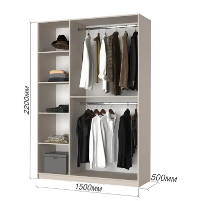 Шафа розпашна Mebel Star Оскар 150х52х260 см Антрацит/Антрацит (MBS-5467) Шафа розпашна Mebel Star Оскар 150х52х260 см Антрацит/Антрацит (MBS-5467)