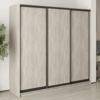 Шафа-купе тридверна Mebel Star Стандарт BG 220х60х210 см Аляска сірий (MBS-8290)