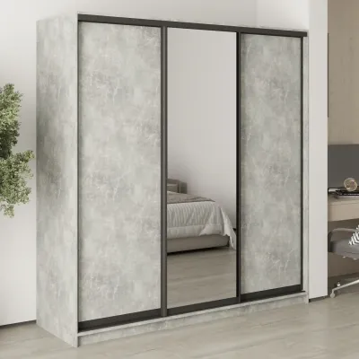 Шкаф-купе трехдверный Mebel Star Стандарт BG 200х60х210 см Бетон (MBS-8384)