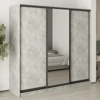 Шкаф-купе трехдверный Mebel Star Стандарт BG 220х60х210 см Бетон (MBS-8386) Шкаф-купе трехдверный Mebel Star Стандарт BG 220х60х210 см Бетон (MBS-8386)