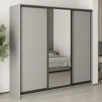 Шафа-купе тридверна Mebel Star Стандарт BG 220х45х210 см Серая мышка (MBS-8416)