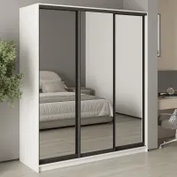 Шафа-купе тридверна Mebel Star Стандарт BG 180х45х210 см Аляска білий (MBS-8436)