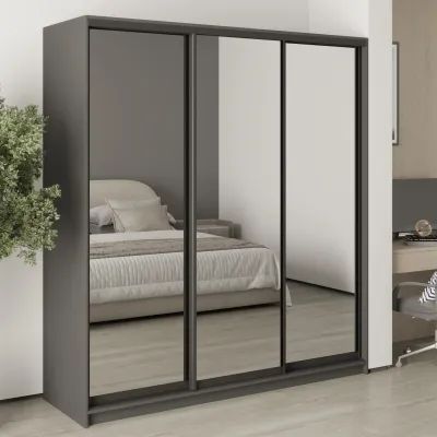 Шкаф-купе трехдверный Mebel Star Стандарт BG 190х45х210 см Антрацит (MBS-8449)