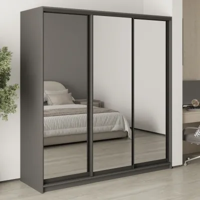 Шафа-купе тридверна Mebel Star Стандарт BG 200х45х210 см Антрацит (MBS-8450)