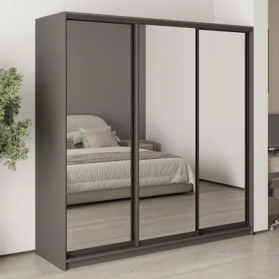 Шафа-купе тридверна Mebel Star Стандарт BG 210х45х210 см Антрацит (MBS-8451)