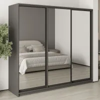 Шафа-купе тридверна Mebel Star Стандарт BG 230х45х210 см Антрацит (MBS-8453)