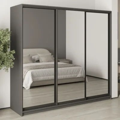 Шафа-купе тридверна Mebel Star Стандарт BG 230х45х210 см Антрацит (MBS-8453)