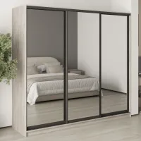 Шкаф-купе трехдверный Mebel Star Стандарт BG 230х45х210 см Аляска серый (MBS-8501) Шкаф-купе трехдверный Mebel Star Стандарт BG 230х45х210 см Аляска серый (MBS-8501)