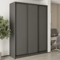 Шафа-купе тридверна Mebel Star Стандарт BG 180х45х240 см Антрацит (MBS-8556)