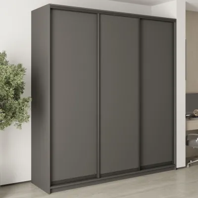 Шафа-купе тридверна Mebel Star Стандарт BG 220х60х240 см Антрацит (MBS-8566)