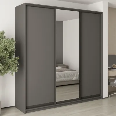 Шафа-купе тридверна Mebel Star Стандарт BG 230х45х240 см Антрацит (MBS-8669)