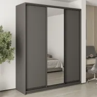 Шафа-купе тридверна Mebel Star Стандарт BG 200х60х240 см Антрацит (MBS-8672)