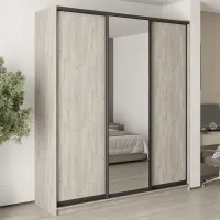 Шафа-купе тридверна Mebel Star Стандарт BG 210х45х240 см Аляска сірий (MBS-8715)