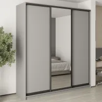 Шафа-купе тридверна Mebel Star Стандарт BG 220х60х240 см Серая мышка (MBS-8746)