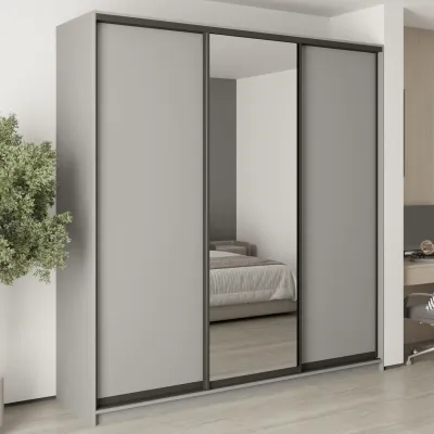 Шафа-купе тридверна Mebel Star Стандарт BG 230х60х240 см Серая мышка (MBS-8747)