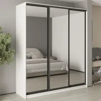 Шафа-купе тридверна Mebel Star Стандарт BG 210х60х240 см Аляска білий (MBS-8769)