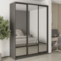 Шафа-купе тридверна Mebel Star Стандарт BG 180х60х240 см Антрацит (MBS-8778)