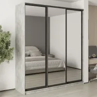 Шафа-купе тридверна Mebel Star Стандарт BG 210х45х240 см Бетон (MBS-8811)