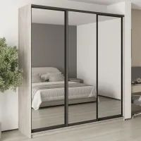 Шафа-купе тридверна Mebel Star Стандарт BG 230х45х240 см Аляска сірий (MBS-8825)