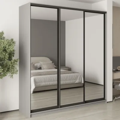 Шафа-купе тридверна Mebel Star Стандарт BG 220х60х240 см Серая мышка (MBS-8854)