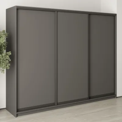 Шафа-купе тридверна Mebel Star Комбо BG 260х45х210 см Антрацит (MBS-8896)