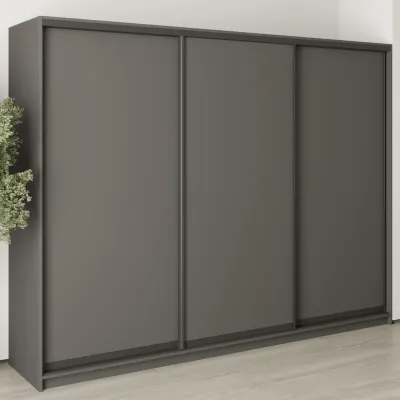 Шафа-купе тридверна Mebel Star Комбо BG 270х60х210 см Антрацит (MBS-8907)
