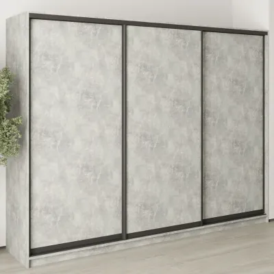 Шкаф-купе трехдверный Mebel Star Комбо BG 270х45х210 см Бетон (MBS-8957)