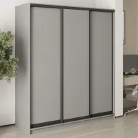 Шафа-купе тридверна Mebel Star Комбо BG 180х45х210 см Серая мышка (MBS-9008)