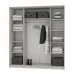 Шкаф-купе трехдверный Mebel Star Комбо BG 190х60х210 см Серая мышка (MBS-9019)