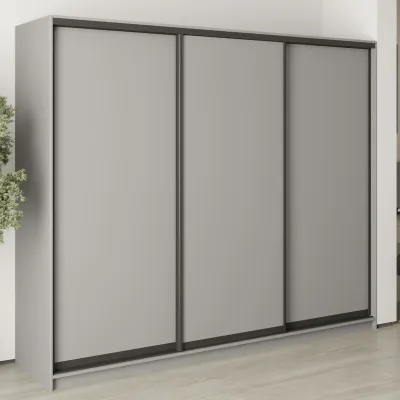 Шафа-купе тридверна Mebel Star Комбо BG 250х60х210 см Серая мышка (MBS-9025)