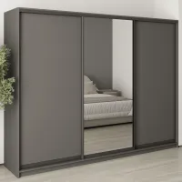 Шафа-купе тридверна Mebel Star Комбо BG 270х45х210 см Антрацит (MBS-9077)