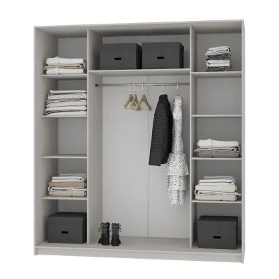 Шафа-купе тридверна Mebel Star Комбо BG 190х60х210 см Антрацит (MBS-9079)