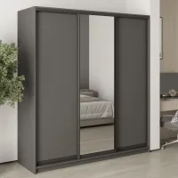 Шафа-купе тридверна Mebel Star Комбо BG 190х60х210 см Антрацит (MBS-9079)