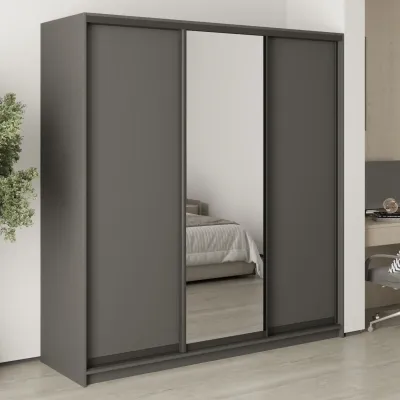 Шафа-купе тридверна Mebel Star Комбо BG 200х60х210 см Антрацит (MBS-9080)